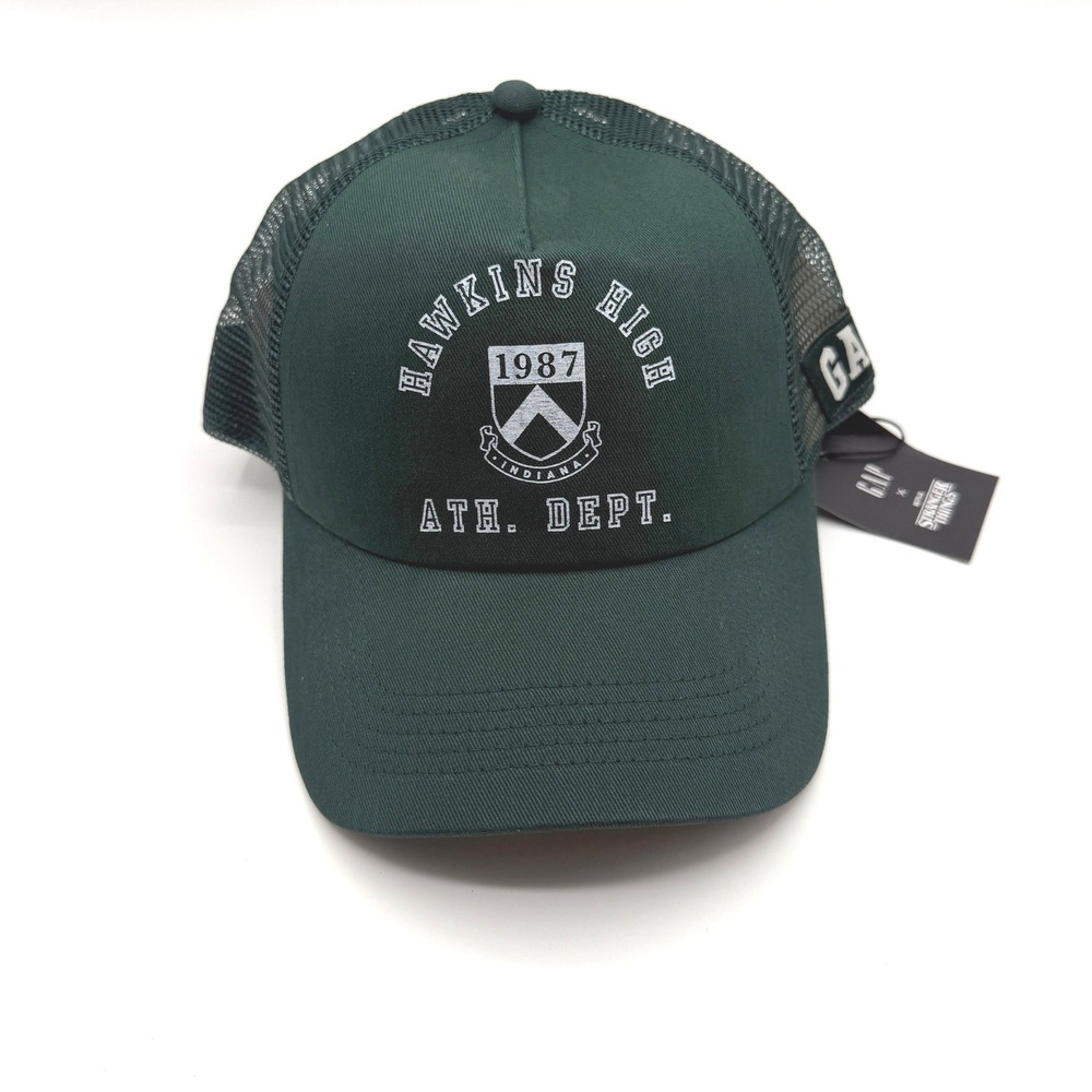 Hawkins High Stranger Things Hat Green‎ Gap Snapback Cap Trucker Hat NEW